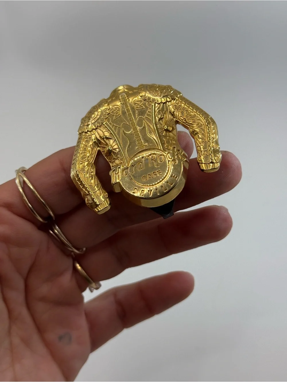 Hard Rock Cafe Gold Seville Spain Bullfighter Jacket Collectible Enamel Pin